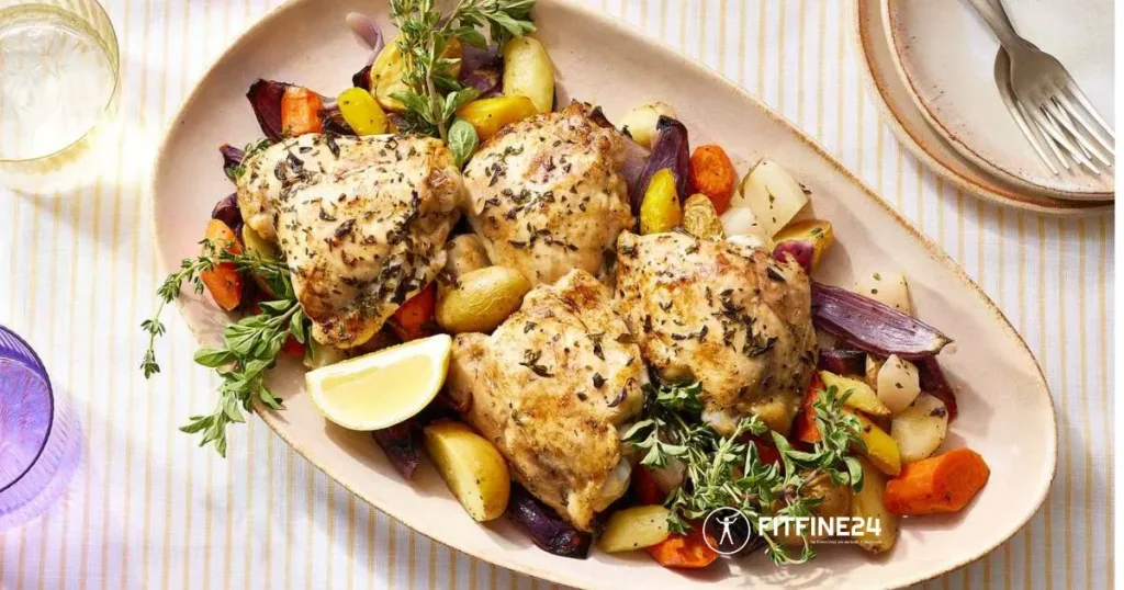 Food & recipes Grilled Lemon Herb Chicken with Veggies | FitFine24