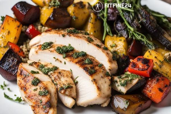 Food & recipes Grilled Lemon Herb Chicken with Veggies | FitFine24