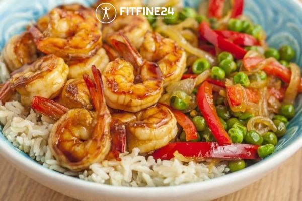 Save Print Honey Garlic Shrimp Stir-Fry | FitFine24 Tonight I made a terrific recipe that did not take long at all and the dinner was amazing!